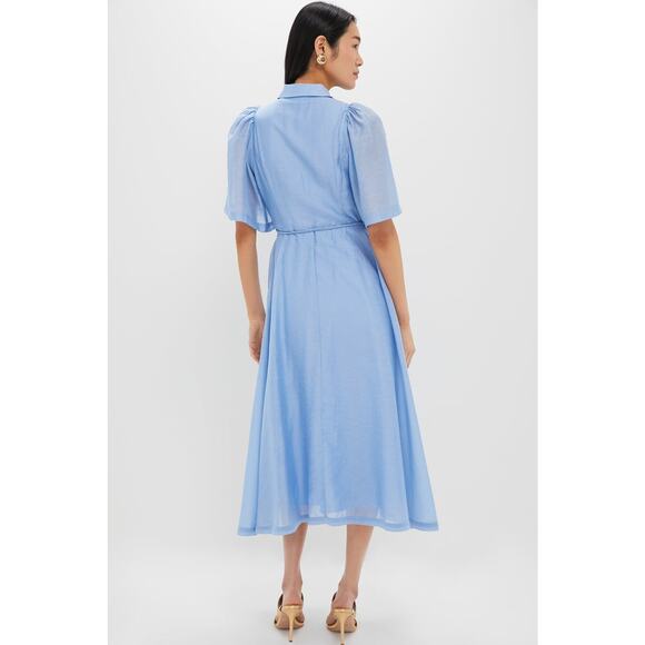 HYACINTH HOUSE Powder Blue Cindy Midi Dress Size M NWT Retail $198 Tuckernuck - Picture 2 of 7